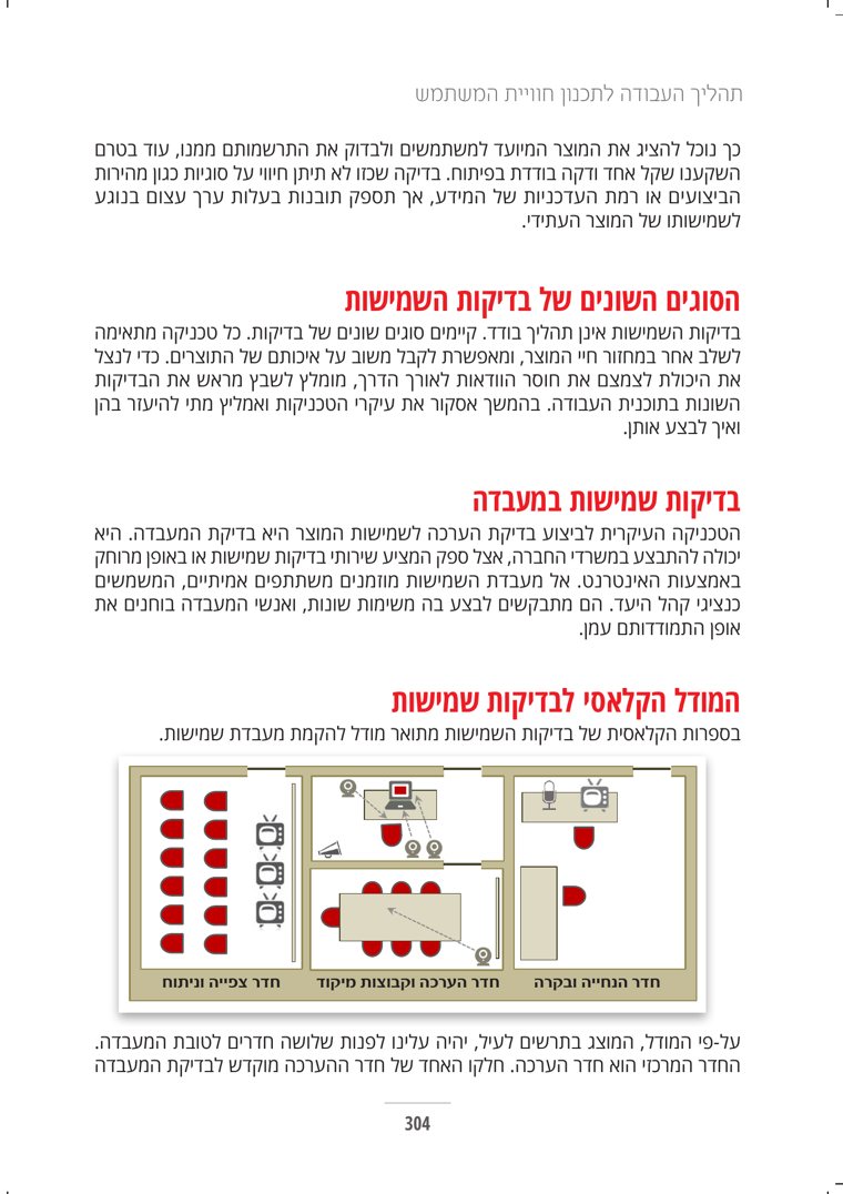 עמוד 304 מתוך הספר — אב טיפוס ובדיקות שמישות